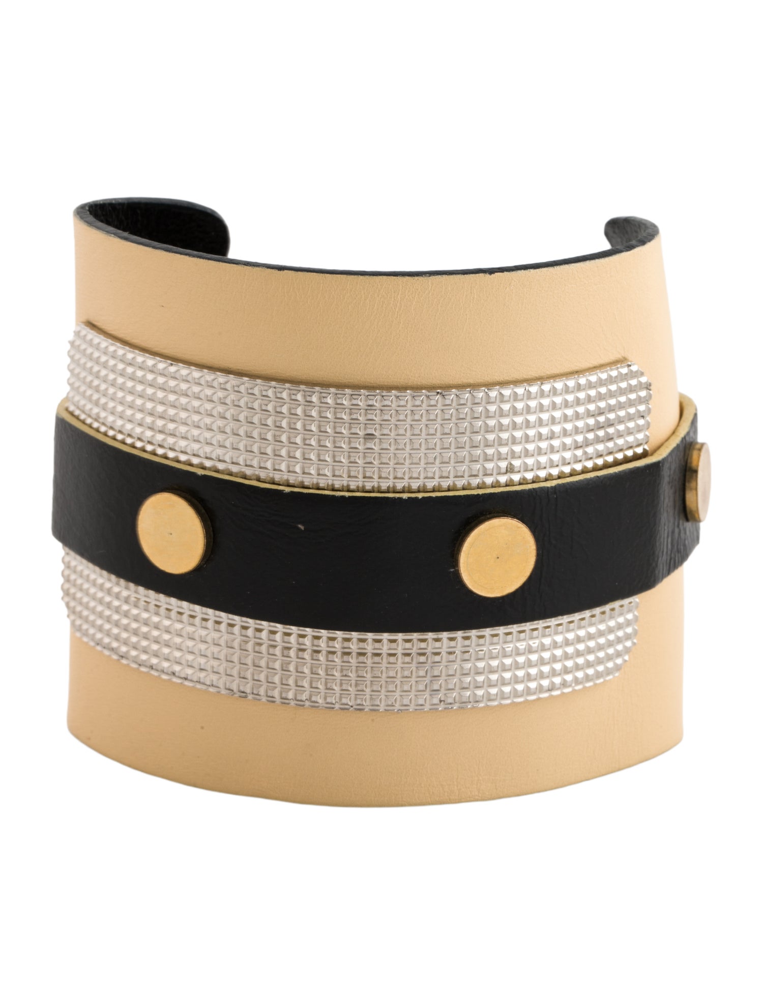 Balenciaga Wide Leather Stud Wrap Bracelet
