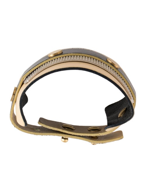 Balenciaga Wide Leather Stud Wrap Bracelet