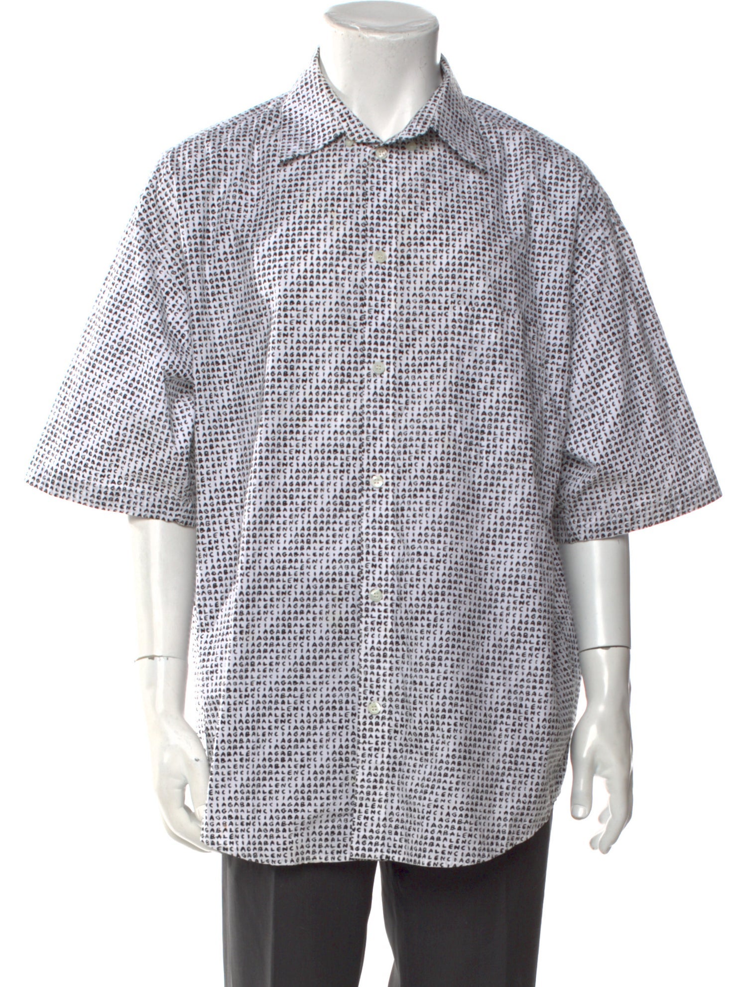 Balenciaga Plaid Print Three-Quarter Sleeve Shirt