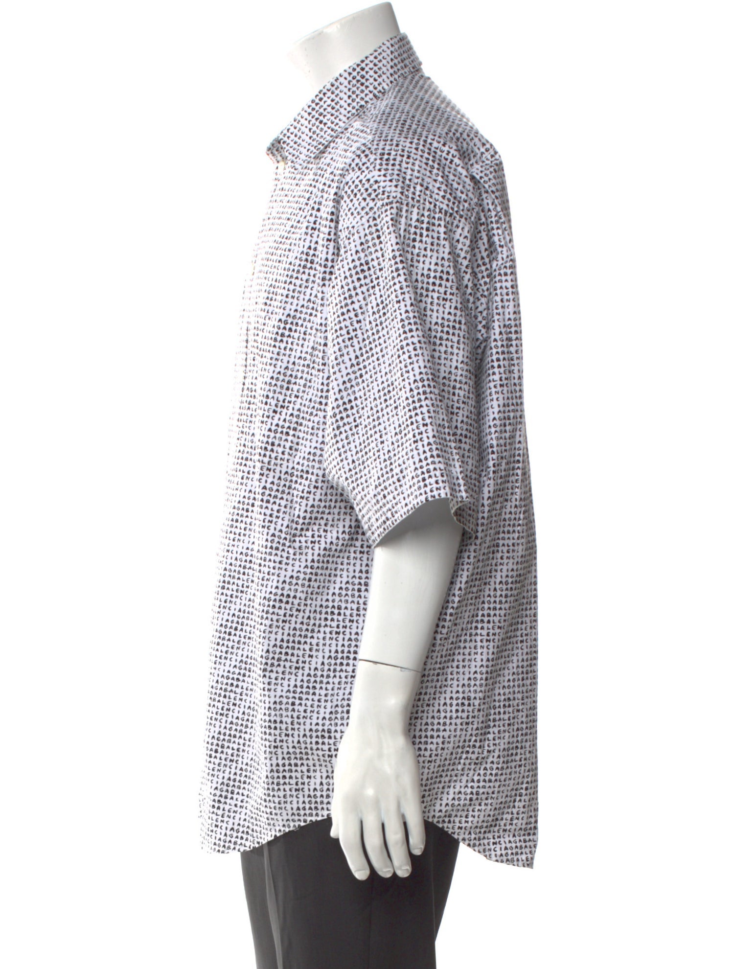 Balenciaga Plaid Print Three-Quarter Sleeve Shirt