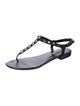 Balenciaga Leather Studded Accents T-Strap Sandals