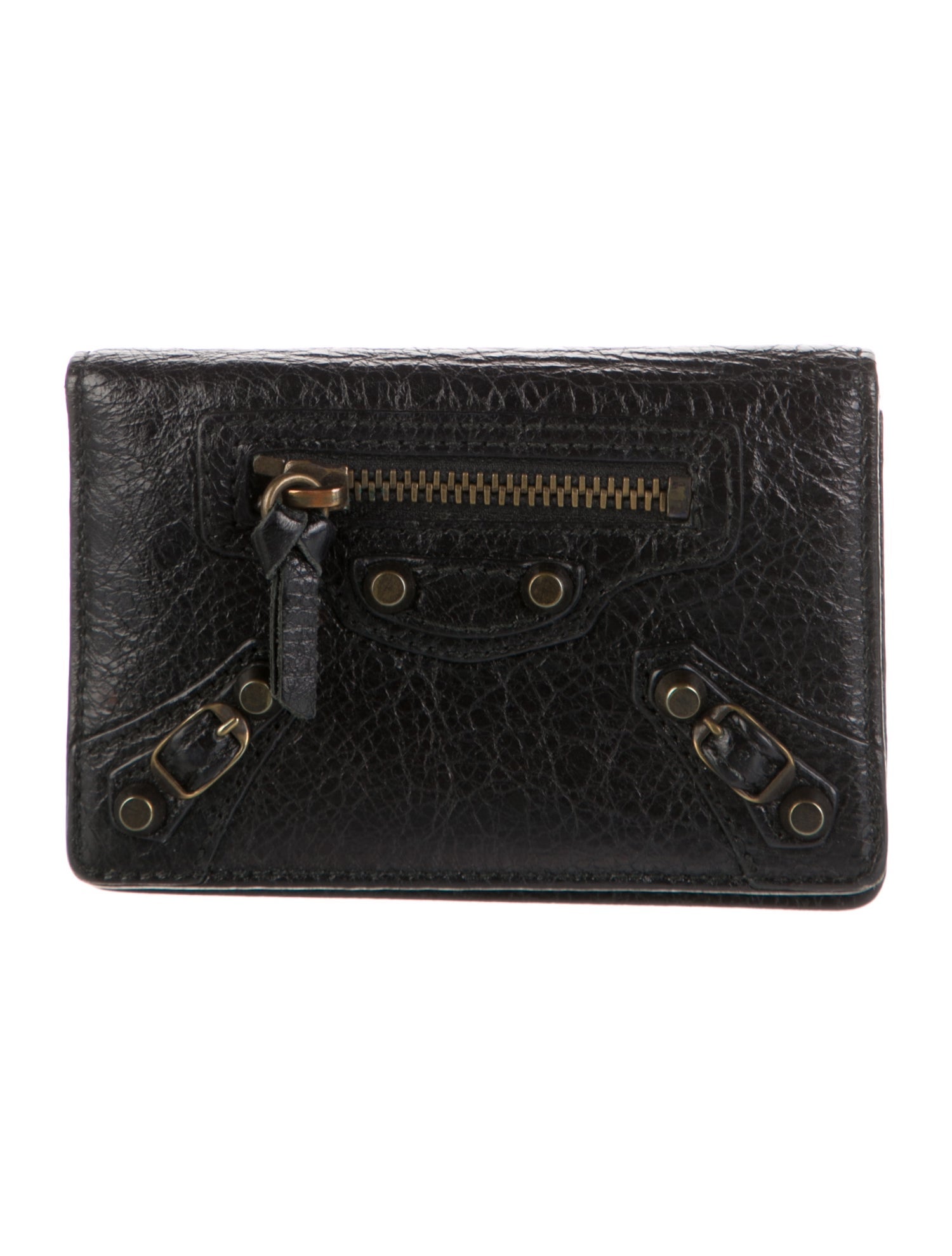 Balenciaga Compact Moto City Leather Wallet