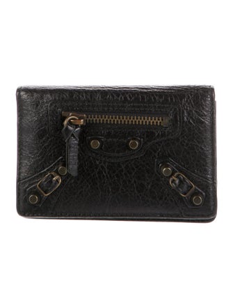 Balenciaga Compact Moto City Leather Wallet