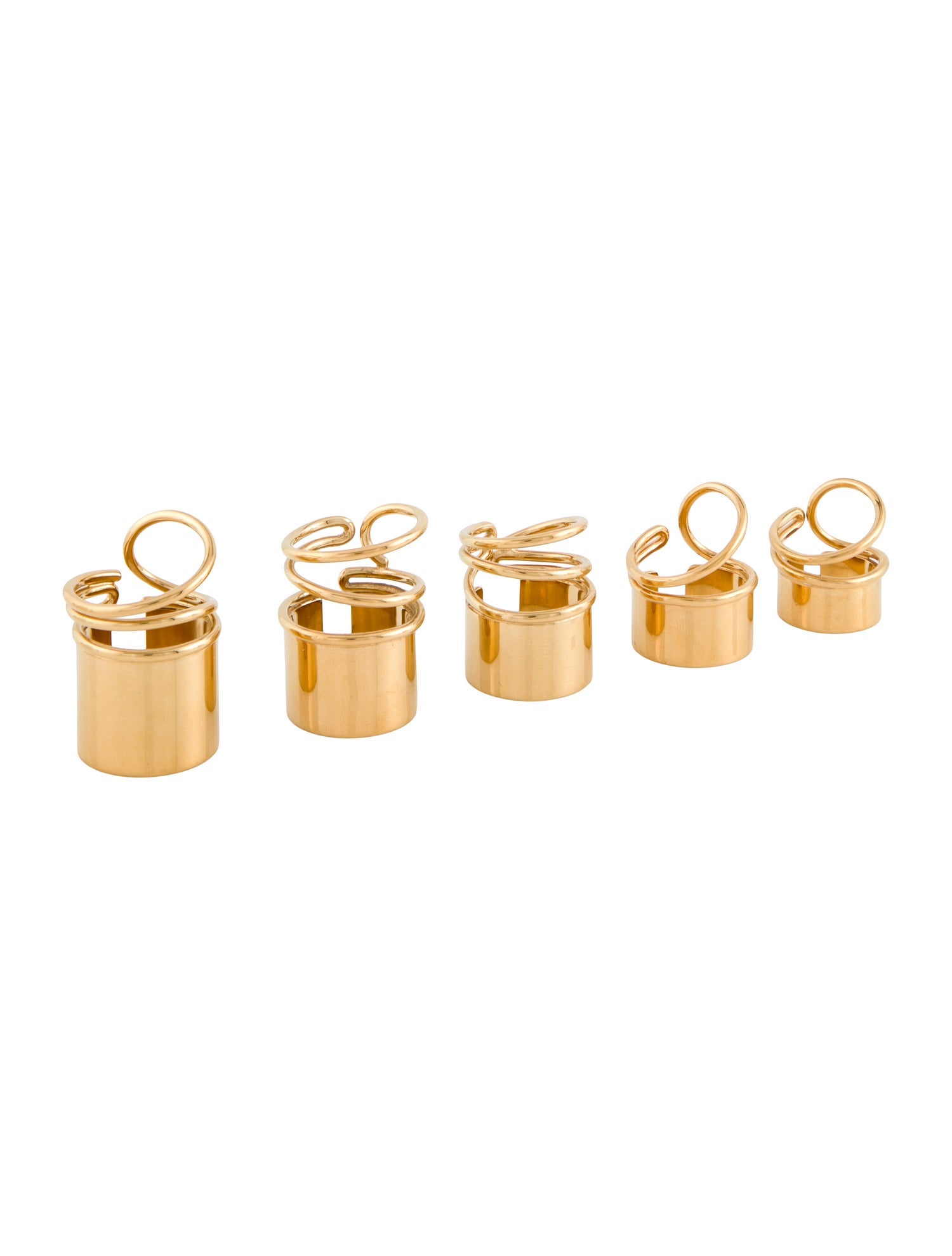 Balenciaga Thick Tube Band Ring Set Of Five