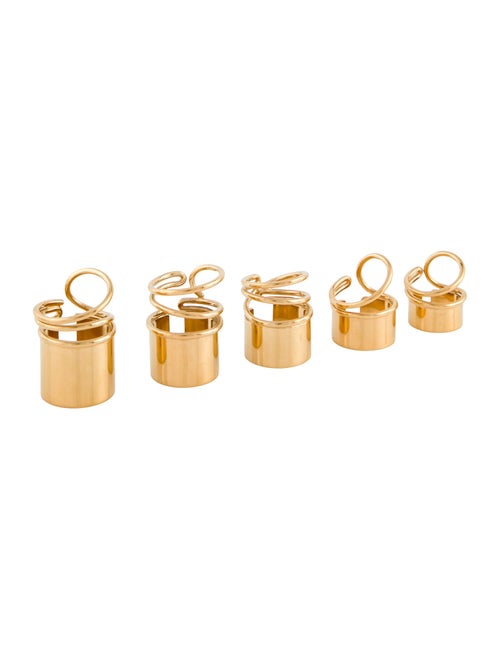 Balenciaga Thick Tube Band Ring Set Of Five