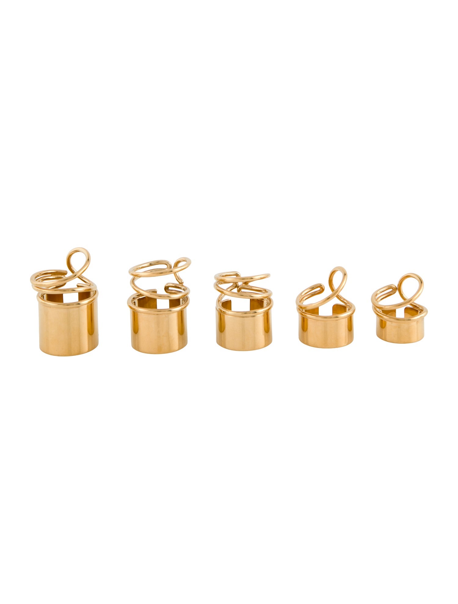 Balenciaga Thick Tube Band Ring Set Of Five