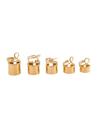 Balenciaga Thick Tube Band Ring Set Of Five