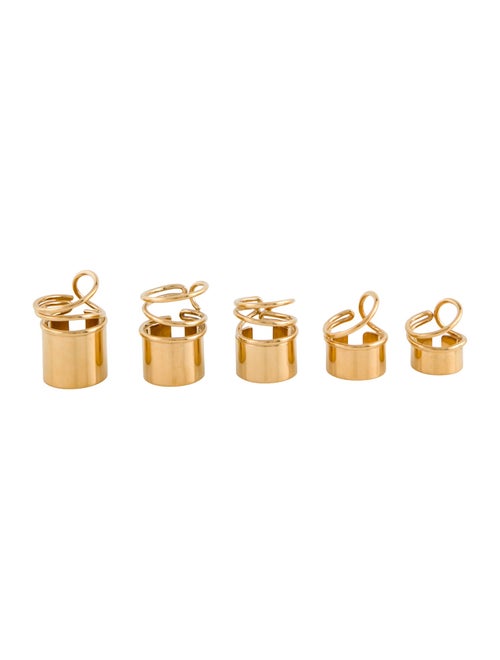 Balenciaga Thick Tube Band Ring Set Of Five