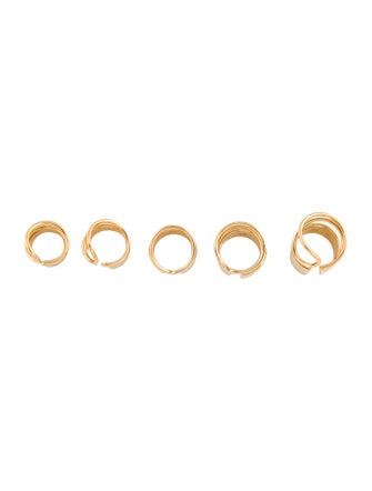 Balenciaga Thick Tube Band Ring Set Of Five