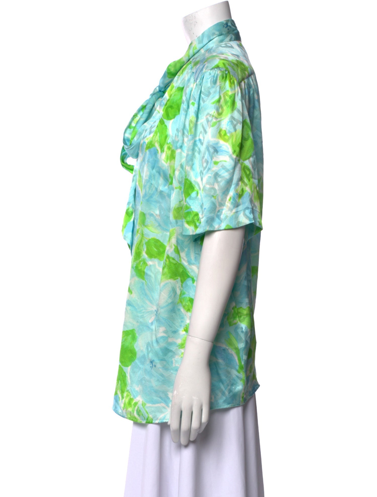 Balenciaga 2019 Silk Button-Up Top