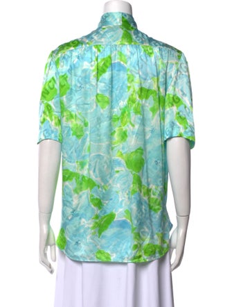 Balenciaga 2019 Silk Button-Up Top