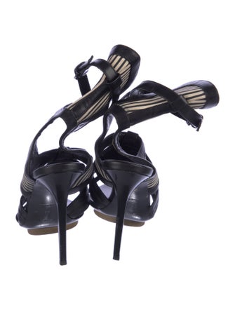 Balenciaga Leather Printed Gladiator Sandals