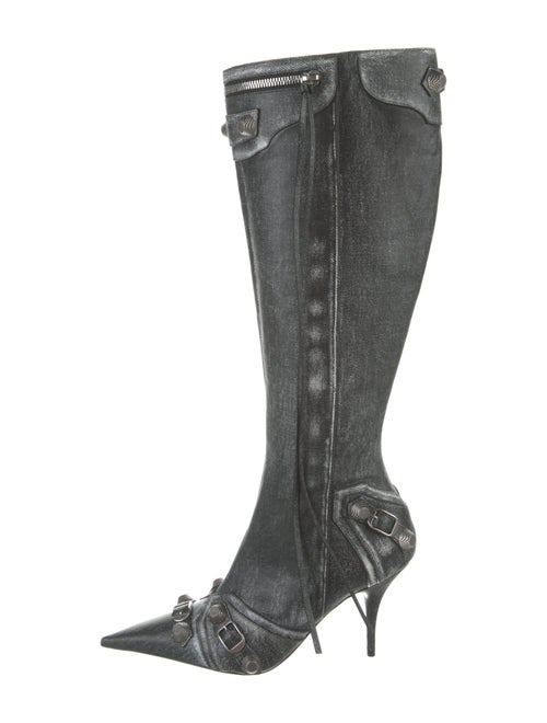 Balenciaga Leather Studded Accents Boots