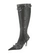 Balenciaga Leather Studded Accents Boots