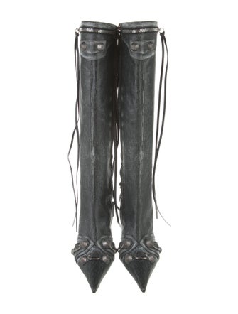 Balenciaga Leather Studded Accents Boots