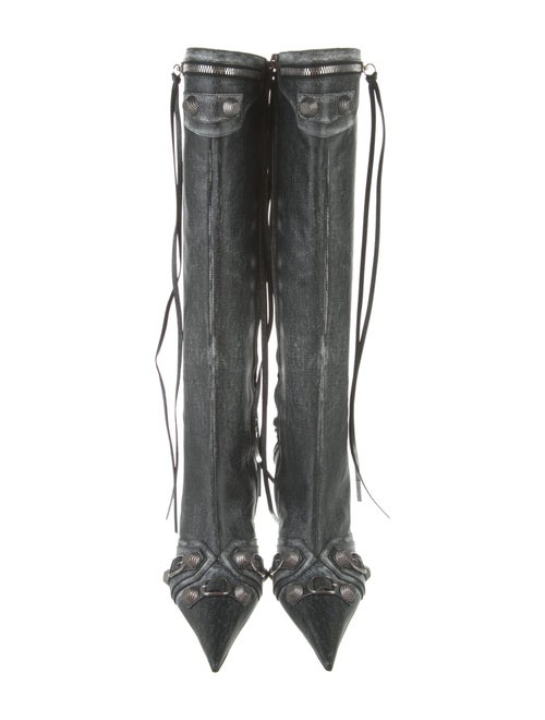 Balenciaga Leather Studded Accents Boots