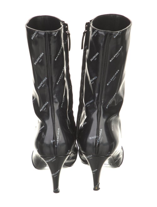 Balenciaga Leather Printed Lace-Up Boots