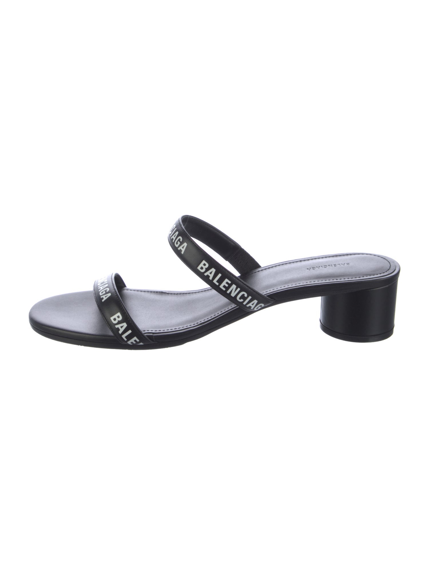 Balenciaga Leather Printed Slides