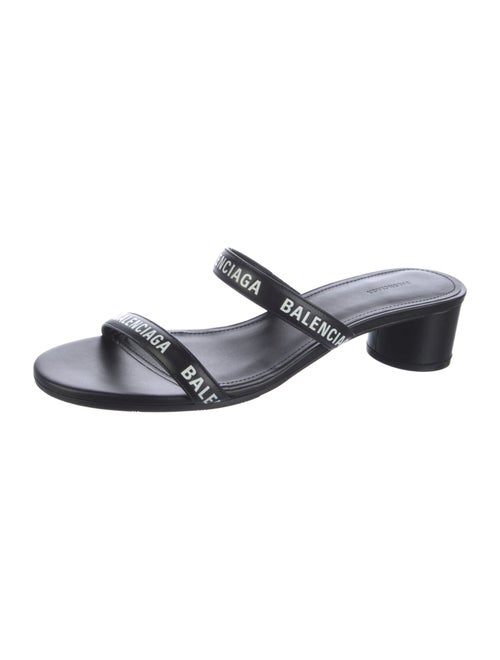 Balenciaga Leather Printed Slides