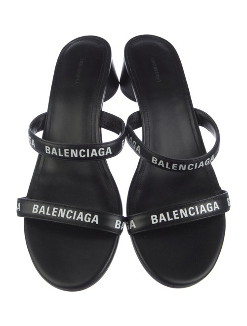 Balenciaga Leather Printed Slides