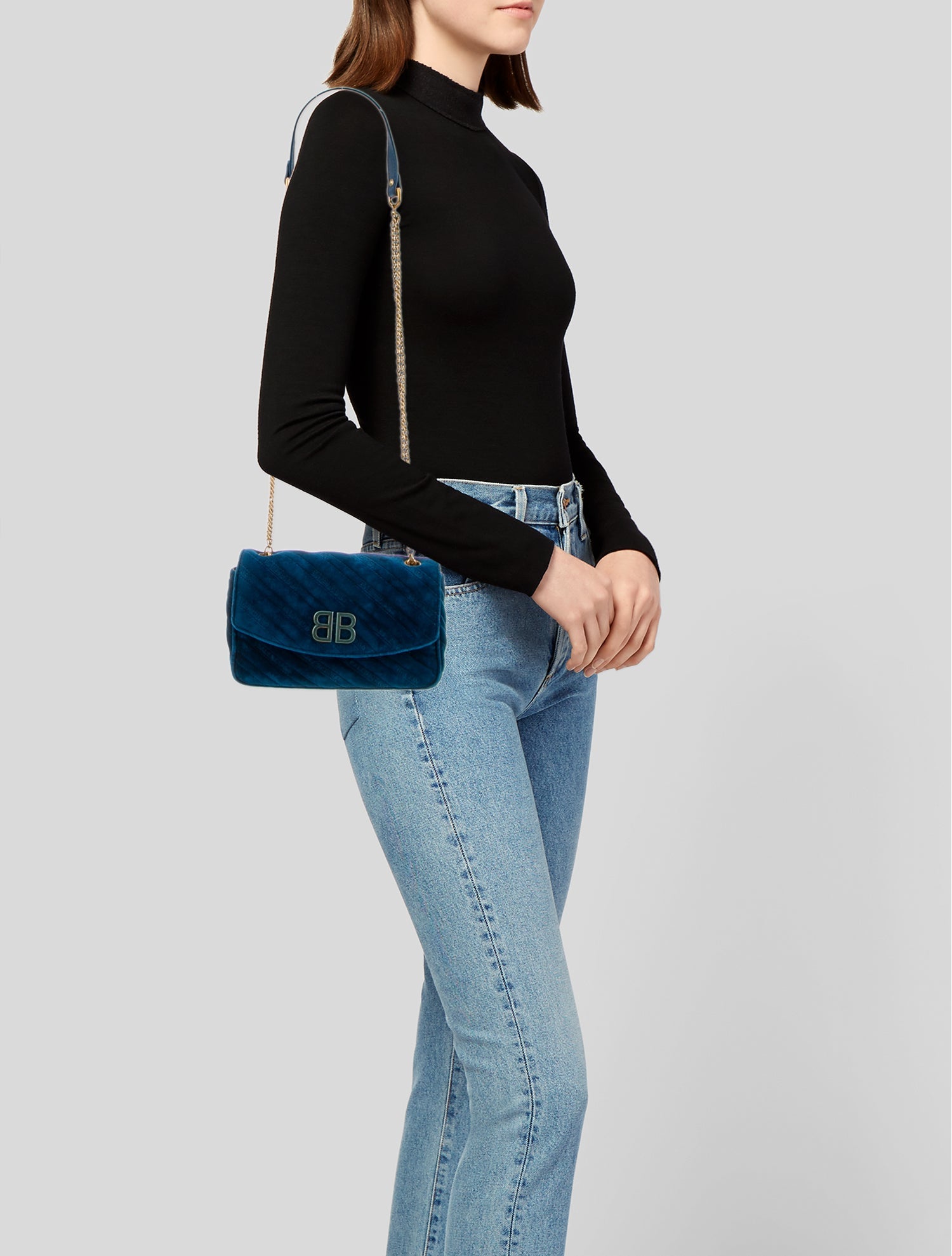 Balenciaga Velvet Shoulder Bag