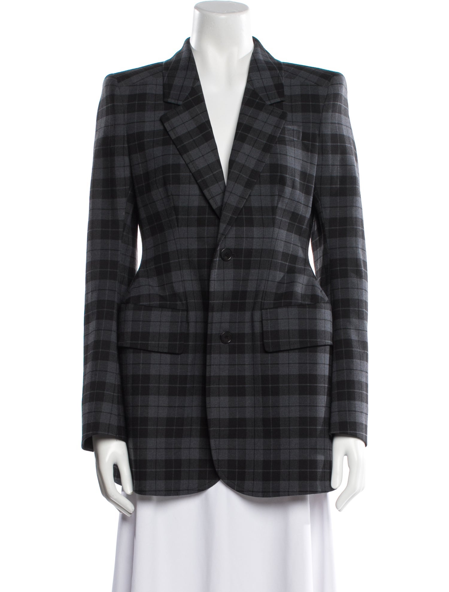 Balenciaga 2019 Plaid Print Blazer