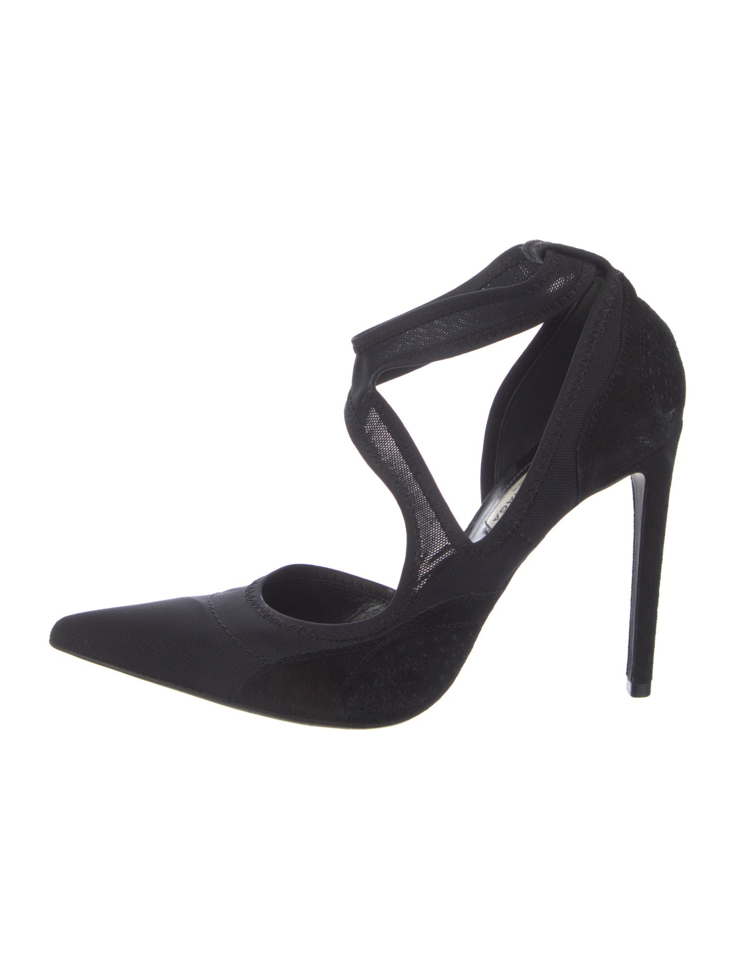 Balenciaga Suede Mesh Accents D'Orsay Pumps