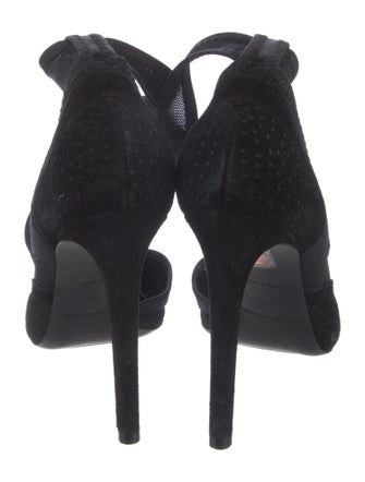 Balenciaga Suede Mesh Accents D'Orsay Pumps
