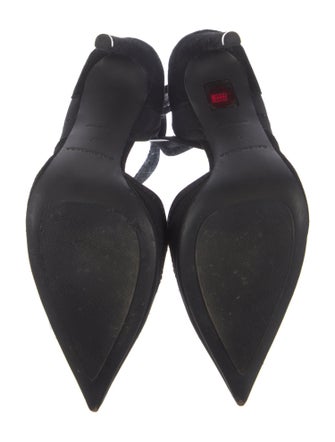Balenciaga Suede Mesh Accents D'Orsay Pumps