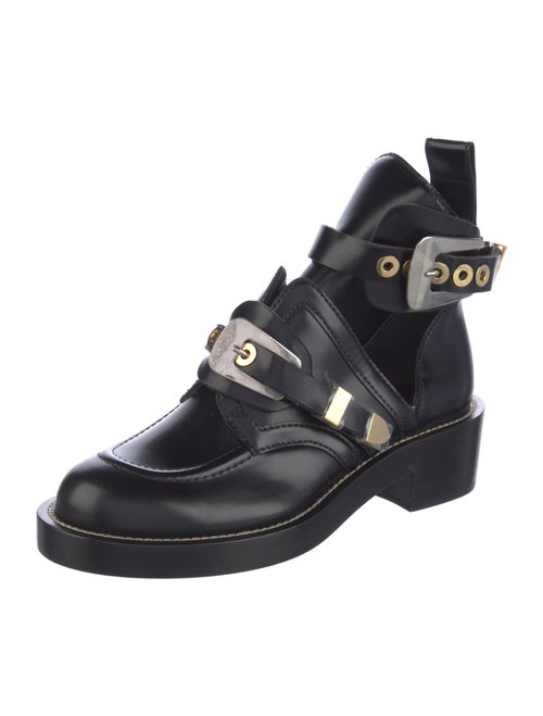 Balenciaga Leather Cutout Accent Boots