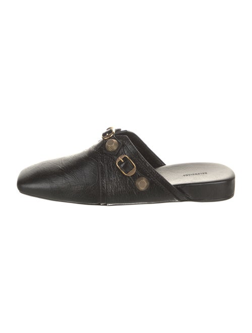 Balenciaga Leather Studded Accents Mules
