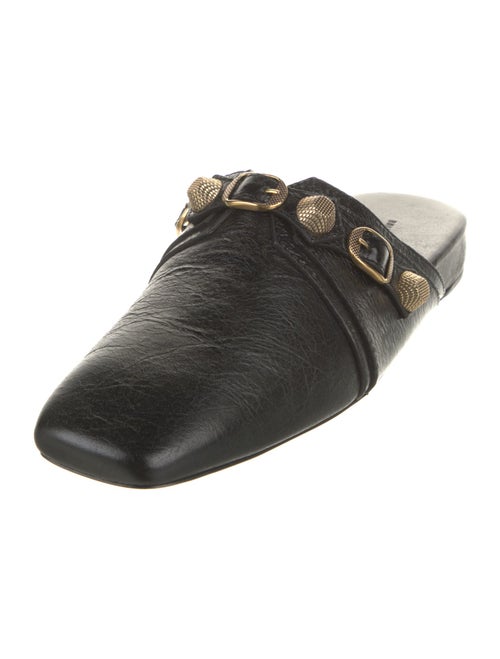 Balenciaga Leather Studded Accents Mules