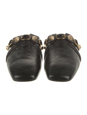 Balenciaga Leather Studded Accents Mules