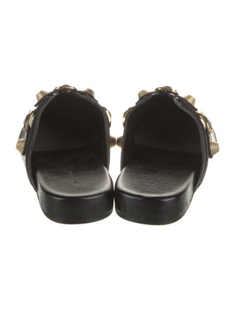 Balenciaga Leather Studded Accents Mules