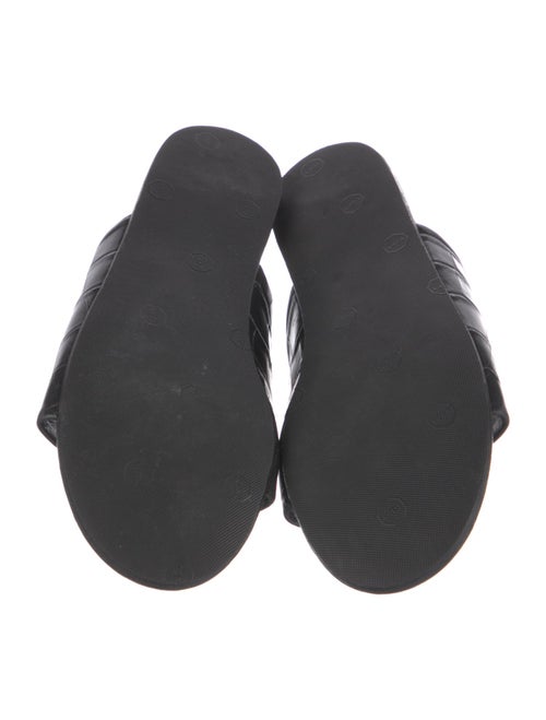 Balenciaga Signature Logo Embossed Leather Slides