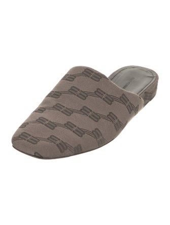 Balenciaga Monogram Pattern Canvas Mules