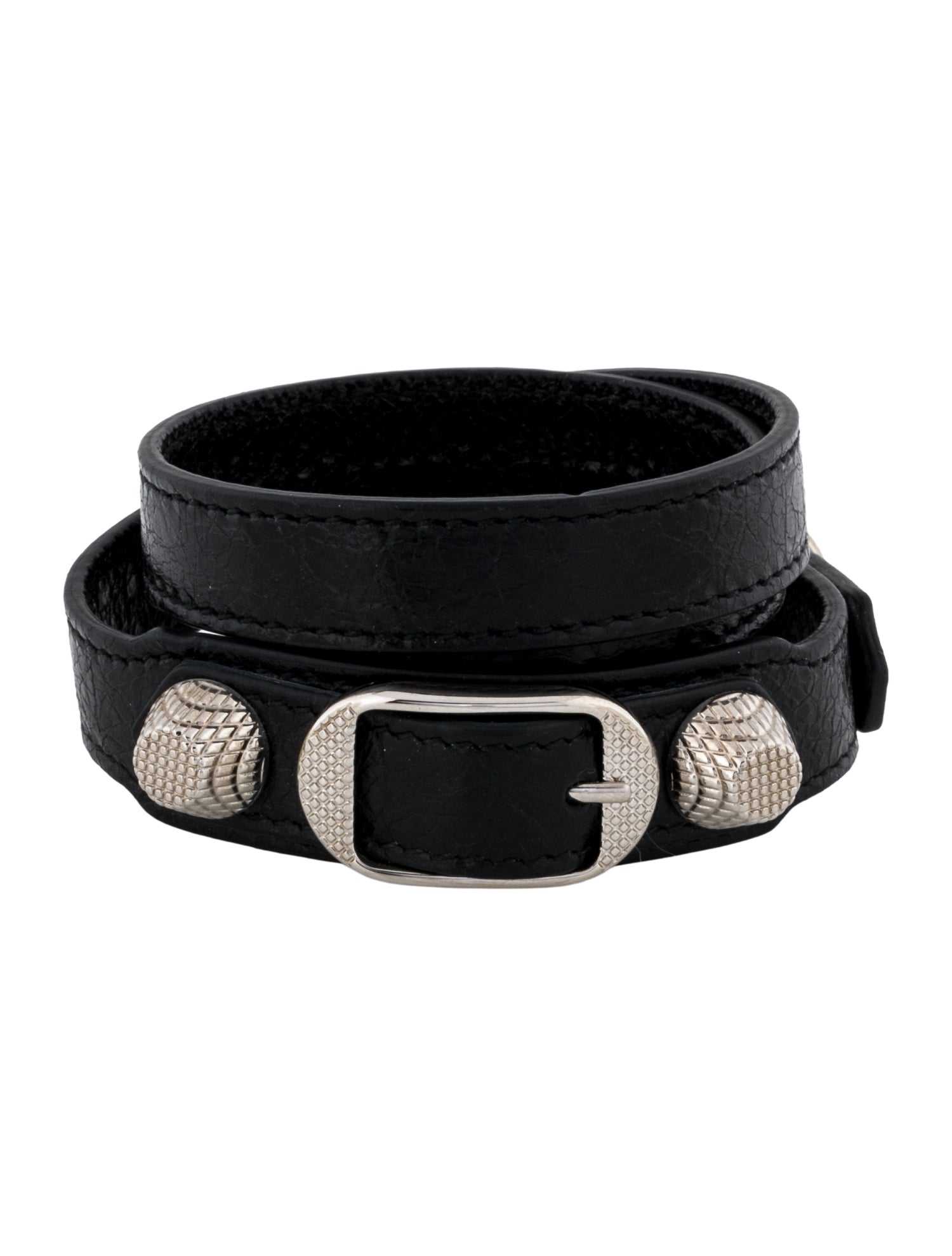 Balenciaga Leather Arena Giant Triple Wrap Bracelet