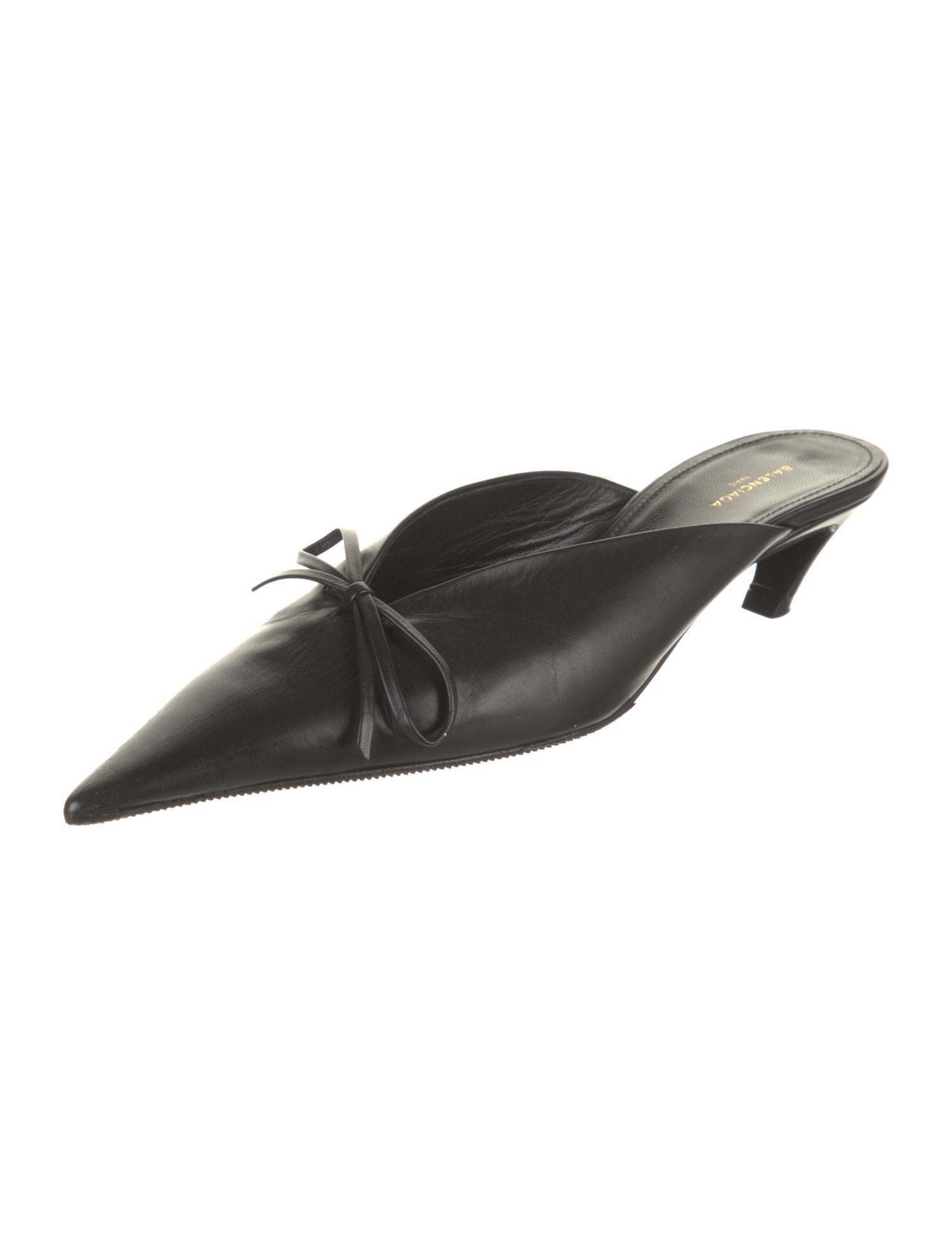 Balenciaga Leather Bow Accents Mules