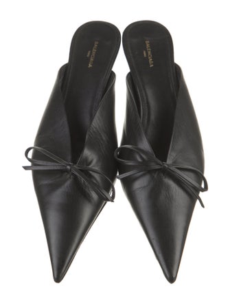 Balenciaga Leather Bow Accents Mules