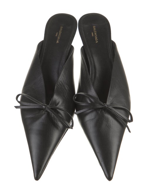 Balenciaga Leather Bow Accents Mules