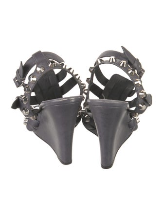Balenciaga Leather Studded Accents Gladiator Sandals