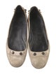 Balenciaga Leather Studded Accents Ballet Flats