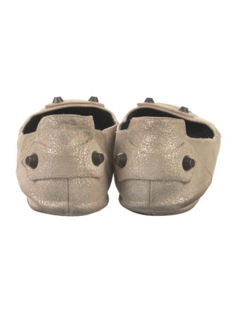 Balenciaga Leather Studded Accents Ballet Flats