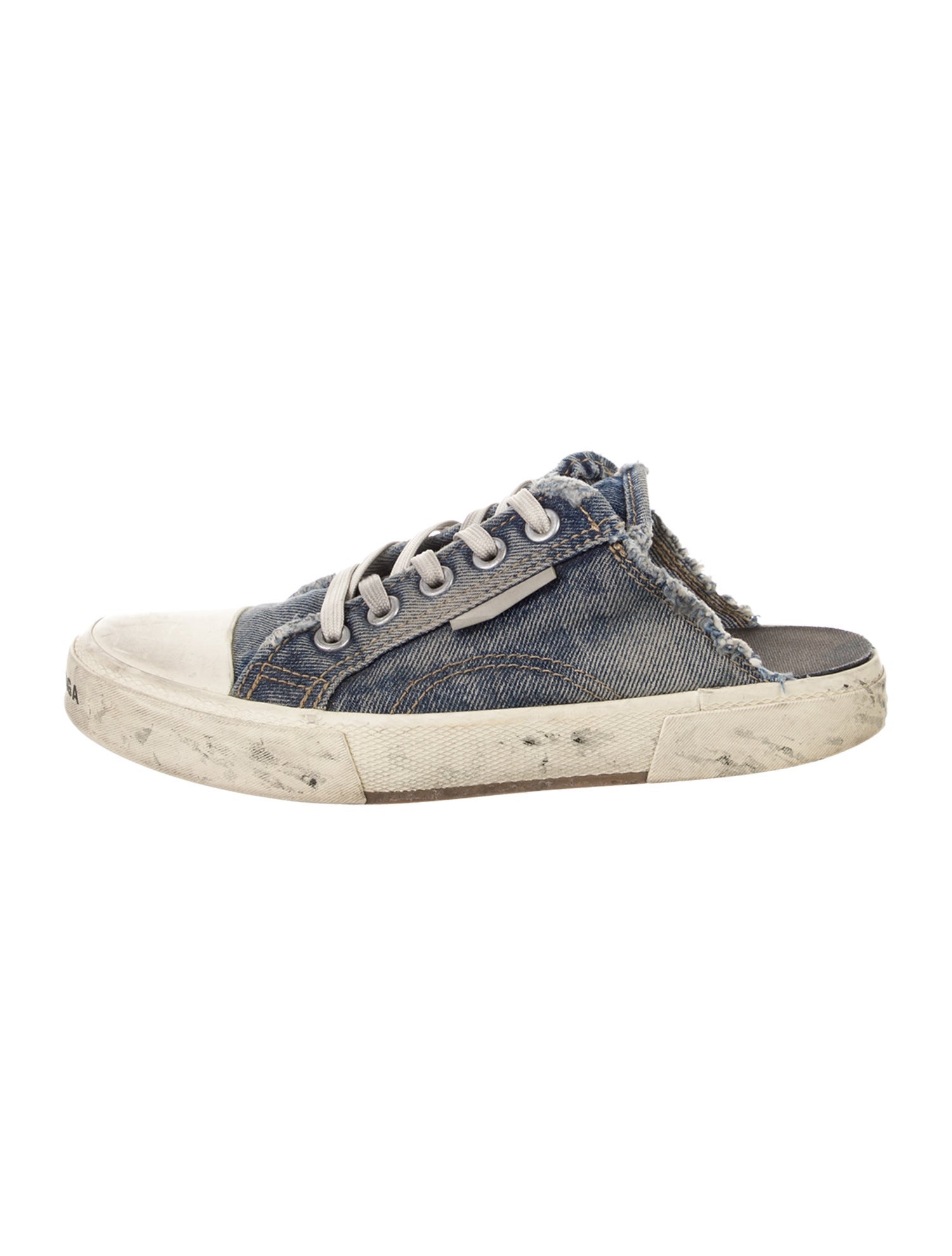 Balenciaga Denim Colorblock Pattern Sneakers