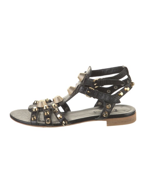 Balenciaga Leather Studded Accents Gladiator Sandals