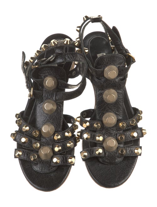 Balenciaga Leather Studded Accents Gladiator Sandals