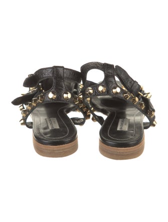 Balenciaga Leather Studded Accents Gladiator Sandals