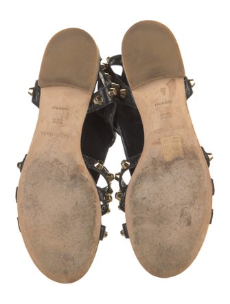 Balenciaga Leather Studded Accents Gladiator Sandals