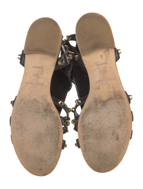 Balenciaga Leather Studded Accents Gladiator Sandals