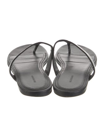 Balenciaga Leather Printed Flip Flops